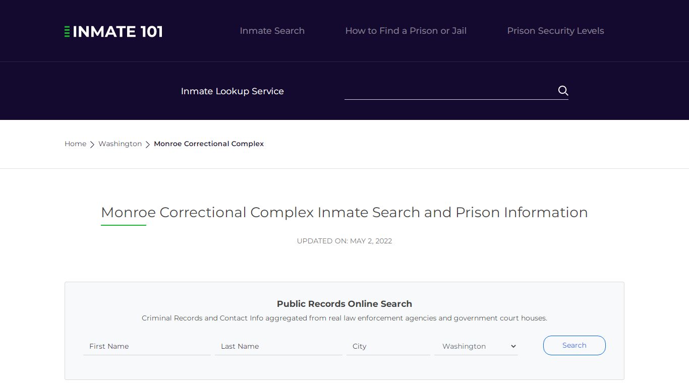 Monroe Correctional Complex Inmate Search, Visitation ...