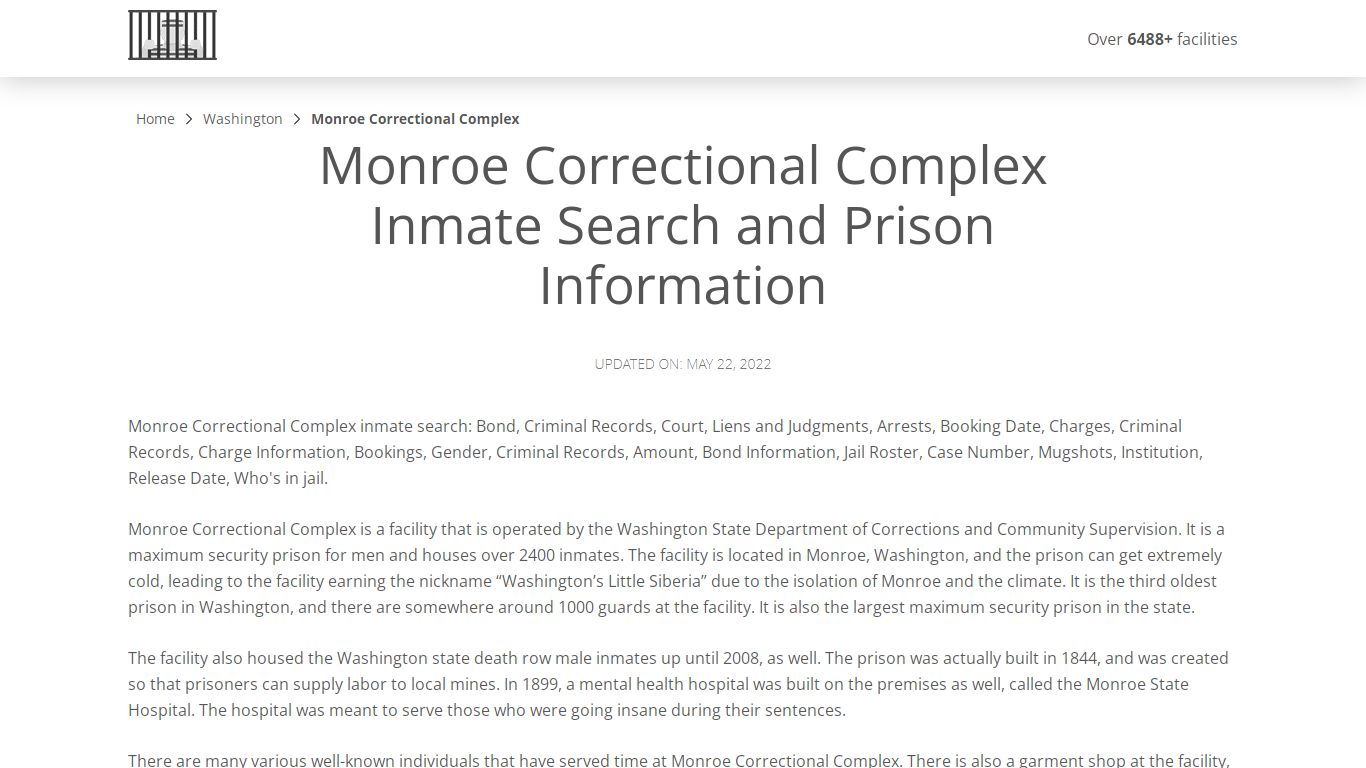 Monroe Correctional Complex Inmate Search, Visitation ...